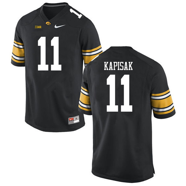 Men #11 Connor Kapisak Iowa Hawkeyes College Football Jerseys Sale-Black